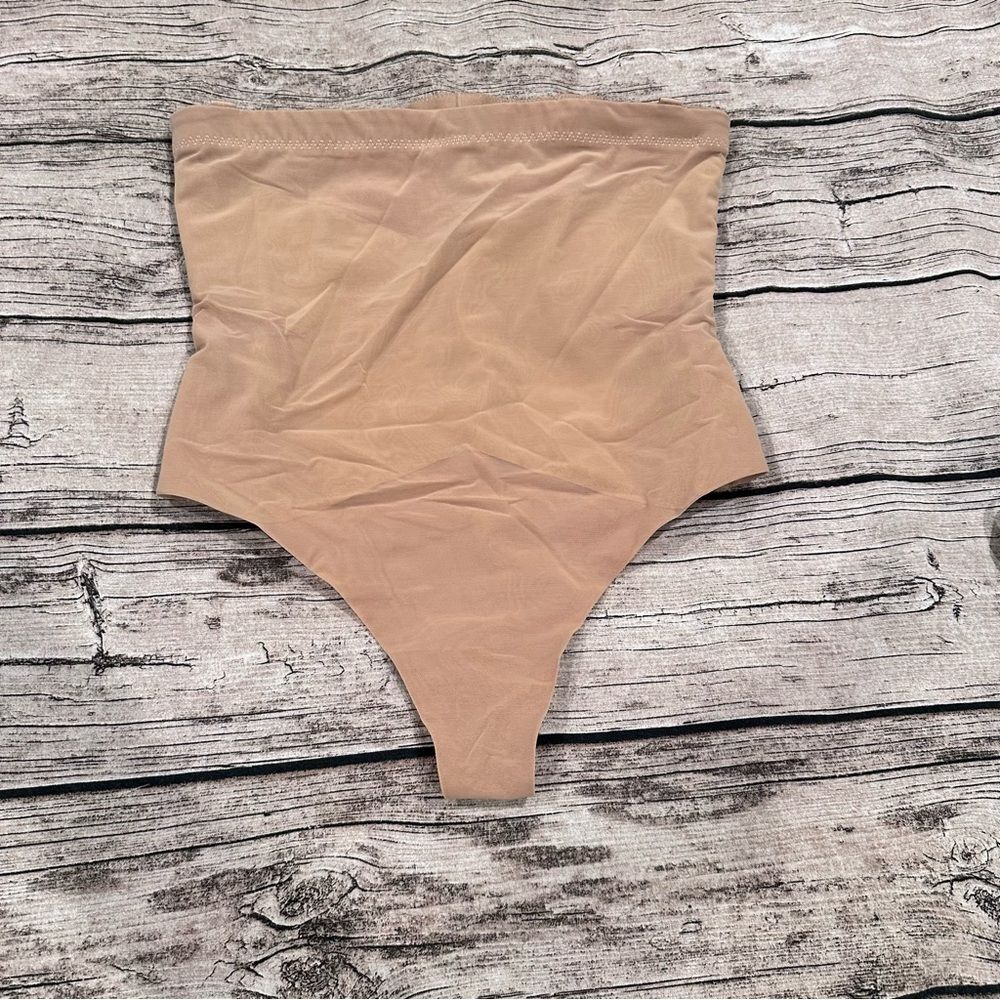 Honeylove High-Waist Shapewear Thong in Beige Size XL